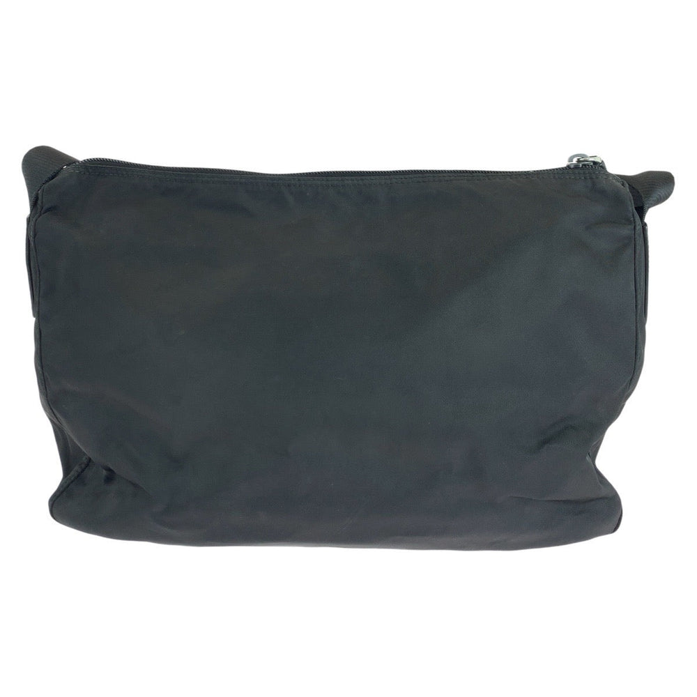 PRADA Shoulder Bag Nylon BlackSilverMetal Shoulder Bag Messenger Bag Unisex Test Triangle With logo Women Used Authentic