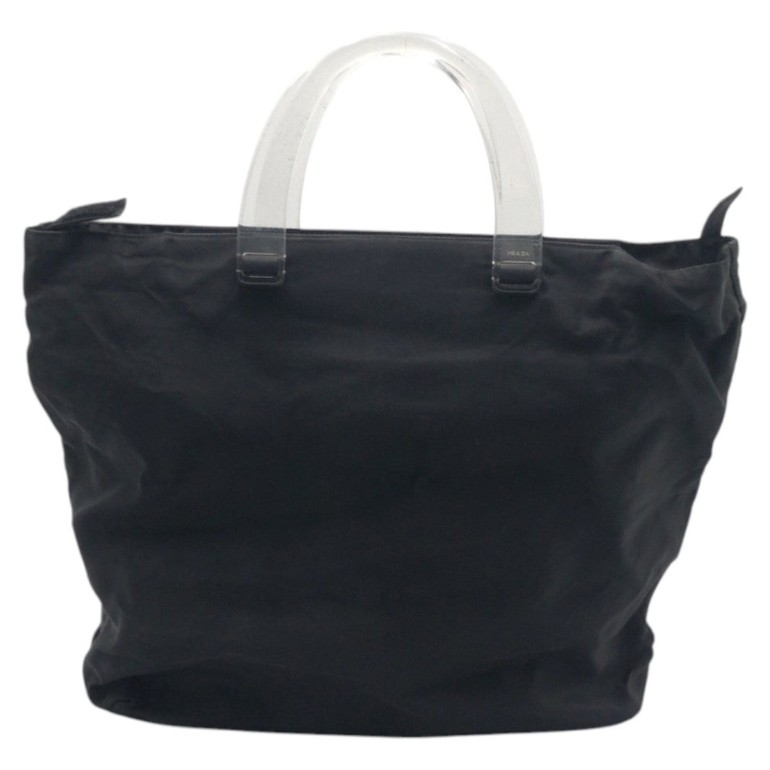 PRADA Handbag Nylon Black black Handbag Tote Bag Test Triangular logo Women Used Authentic