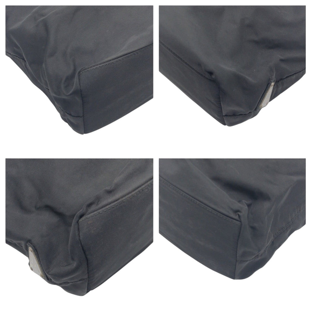 PRADA Handbag Nylon Black black Handbag Tote Bag Test Triangular logo Women Used Authentic