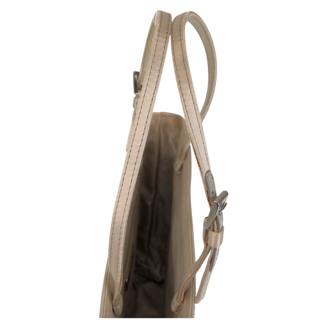 PRADA Handbag Patent leather White SilverMetal Handbag mini Tote Bag Women Used Authentic