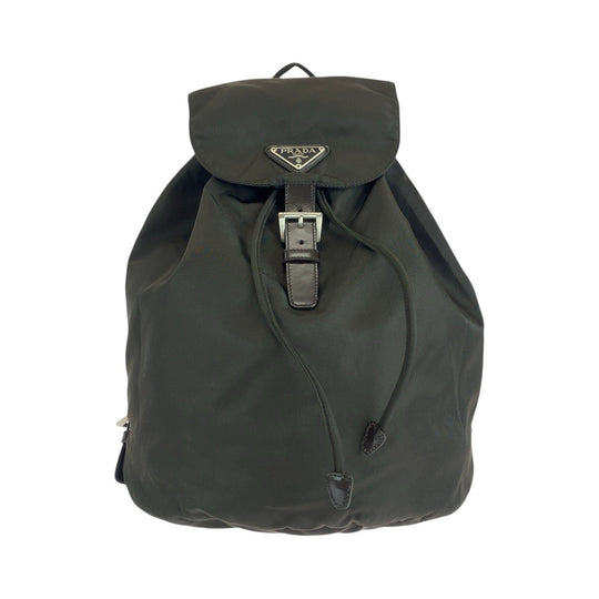 PRADA Backpack Nylon, Leather Brown Backpacks & Daypacks Backpacks Test Triangle With logo Women Used Authentic