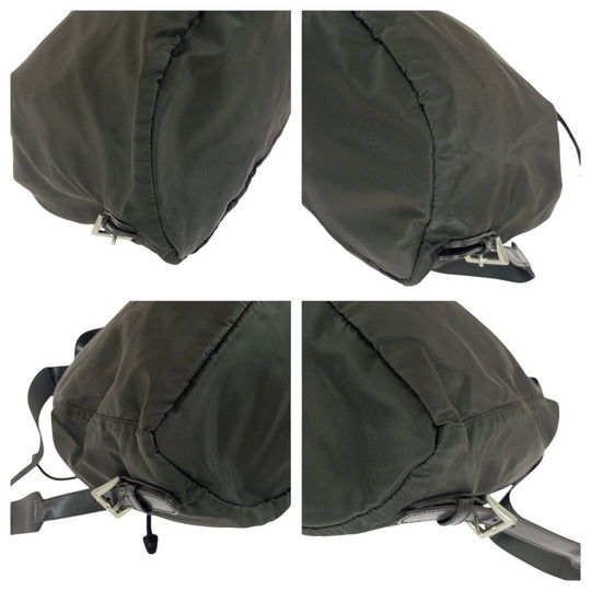 PRADA Backpack Nylon, Leather Brown Backpacks & Daypacks Backpacks Test Triangle With logo Women Used Authentic