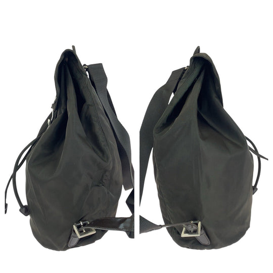 PRADA Backpack Nylon, Leather Brown Backpacks & Daypacks Backpacks Test Triangle With logo Women Used Authentic