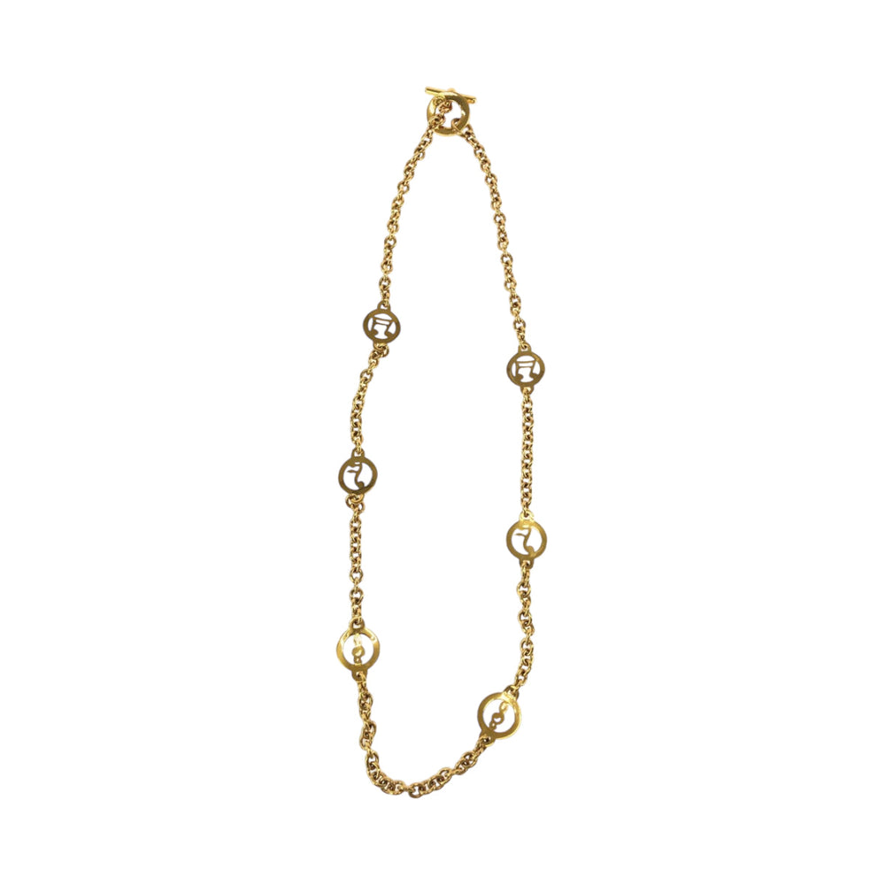CELINE Necklace metal gold Necklace Musical note motif Women Used Authentic