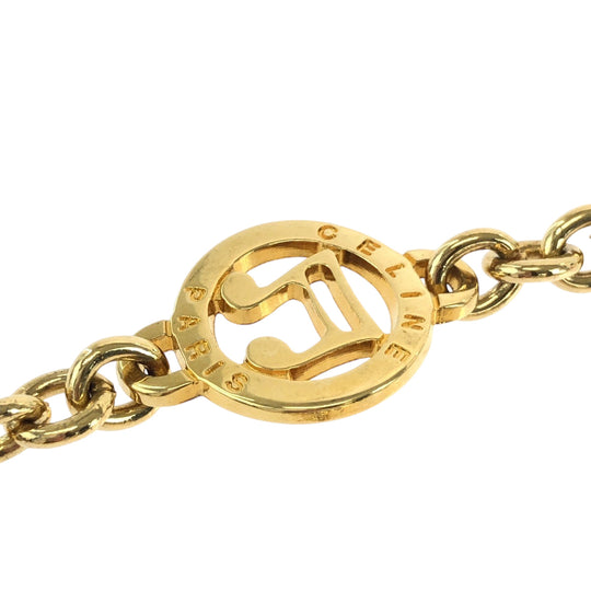 CELINE Necklace metal gold Necklace Musical note motif Women Used Authentic