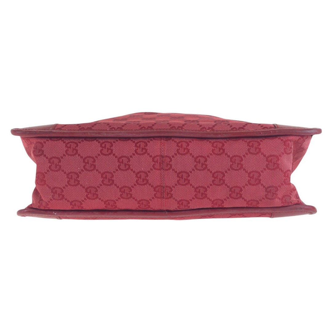 GUCCI Tote Bag GG canvas, enamel Red Gold Metal Tote Bag handbag Women Used Authentic