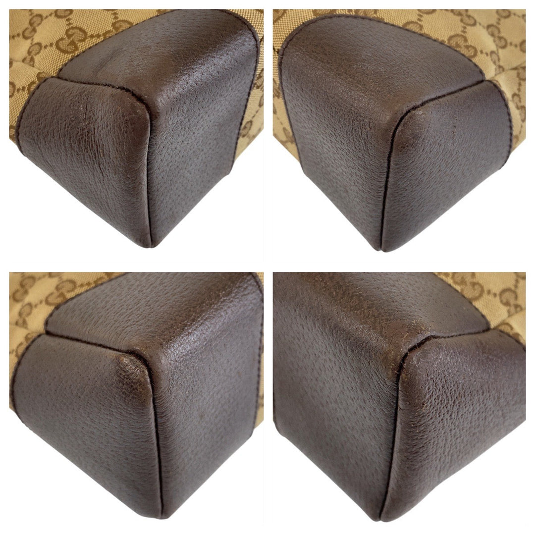 GUCCI Shoulder Bag 114273 GG canvas, leather Brown Crossbody Shoulder Bag Messenger Bag Women Used Authentic