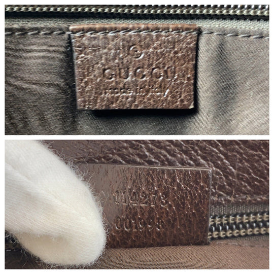 GUCCI Shoulder Bag 114273 GG canvas, leather Brown Crossbody Shoulder Bag Messenger Bag Women Used Authentic