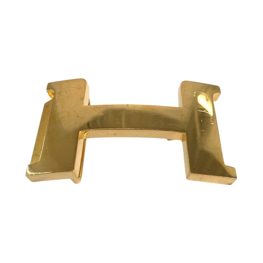 HERMES belt metal gold belt buckle only H logo mens Used Authentic