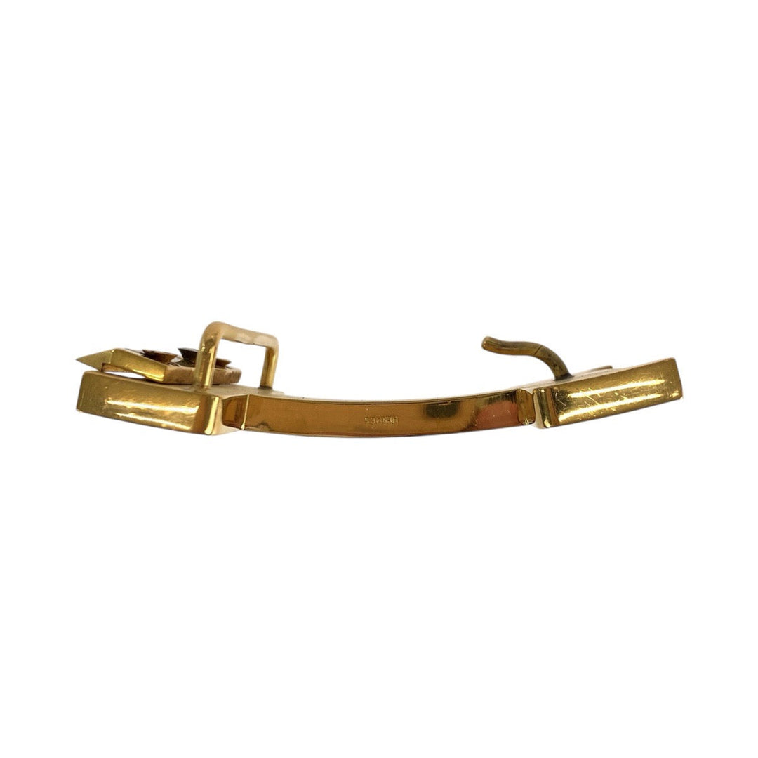 HERMES belt metal gold belt buckle only H logo mens Used Authentic