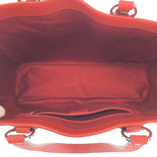 GUCCI Tote Bag 113017 GG canvas, leather Red Silver Metal Tote Bag Shoulder Bag Women Used Authentic