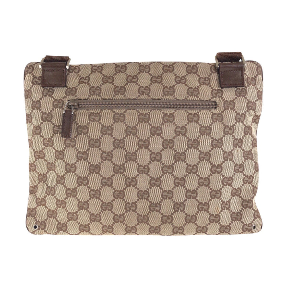 GUCCI Shoulder Bag 90476 GG canvas, leather Beige SilverMetal Crossbody Shoulder Bag Unisex Women Used Authentic