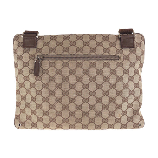 GUCCI Shoulder Bag 90476 GG canvas, leather Beige SilverMetal Crossbody Shoulder Bag Unisex Women Used Authentic