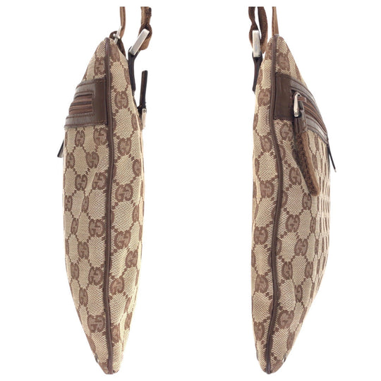 GUCCI Shoulder Bag 90476 GG canvas, leather Beige SilverMetal Crossbody Shoulder Bag Unisex Women Used Authentic