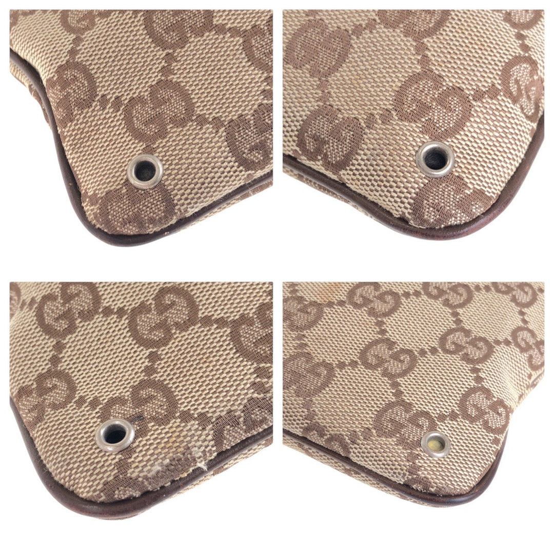 GUCCI Shoulder Bag 90476 GG canvas, leather Beige SilverMetal Crossbody Shoulder Bag Unisex Women Used Authentic