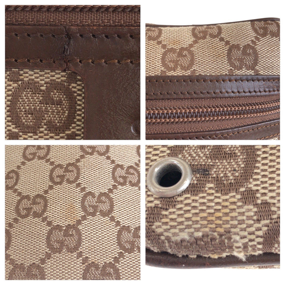 GUCCI Shoulder Bag 90476 GG canvas, leather Beige SilverMetal Crossbody Shoulder Bag Unisex Women Used Authentic