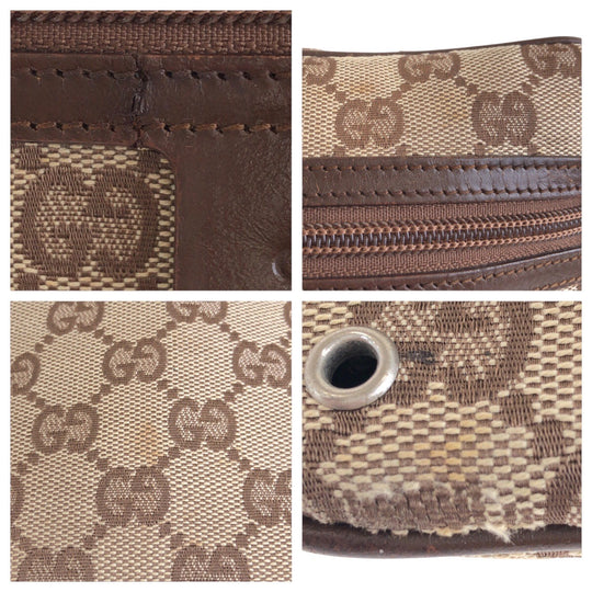 GUCCI Shoulder Bag 90476 GG canvas, leather Beige SilverMetal Crossbody Shoulder Bag Unisex Women Used Authentic