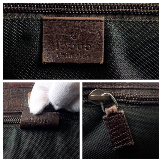 GUCCI Tote Bag 204990 GG Supreme Canvas Brown Beige SilverMetal Tote Bag Shoulder Bag Women Used Authentic