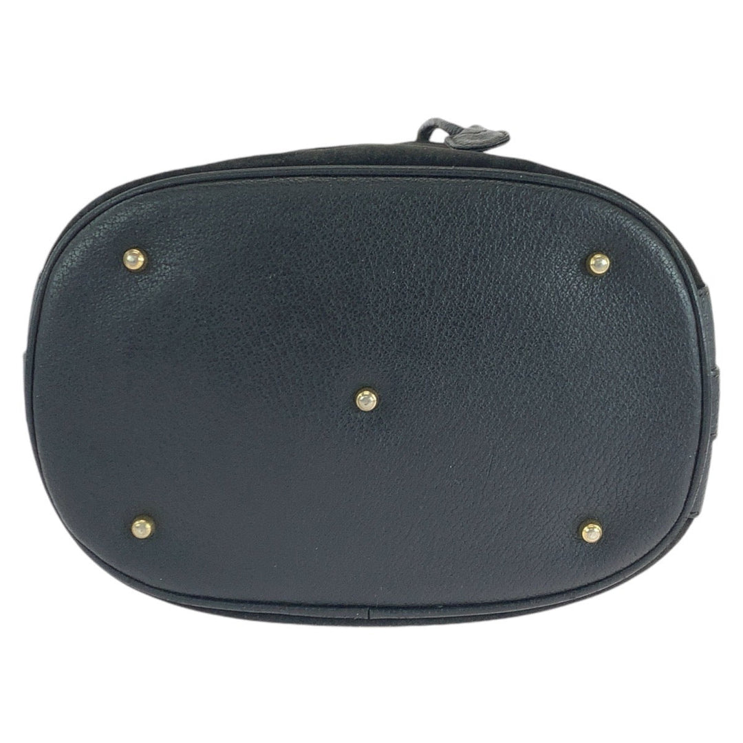 GUCCI Handbag 001 2040 1657 Suede, Leather Black Gold Metal Bamboo Women Used Authentic