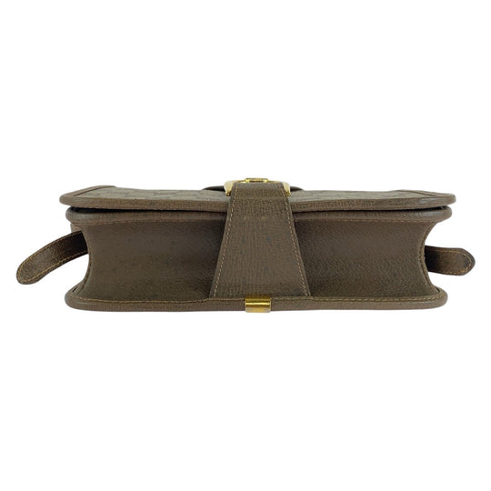 GUCCI Shoulder Bag GG canvas, leather Brown Gold Metal Crossbody Shoulder Bag Old Gucci Women Used Authentic