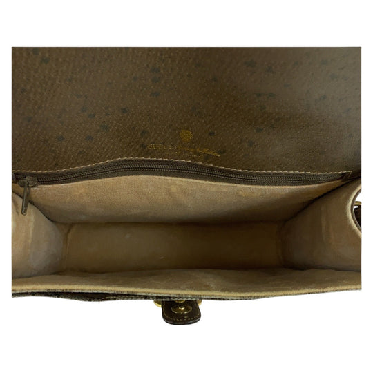 GUCCI Shoulder Bag GG canvas, leather Brown Gold Metal Crossbody Shoulder Bag Old Gucci Women Used Authentic