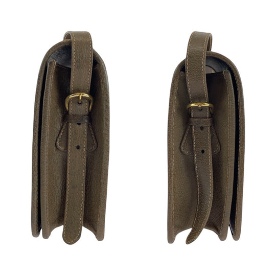 GUCCI Shoulder Bag GG canvas, leather Brown Gold Metal Crossbody Shoulder Bag Old Gucci Women Used Authentic