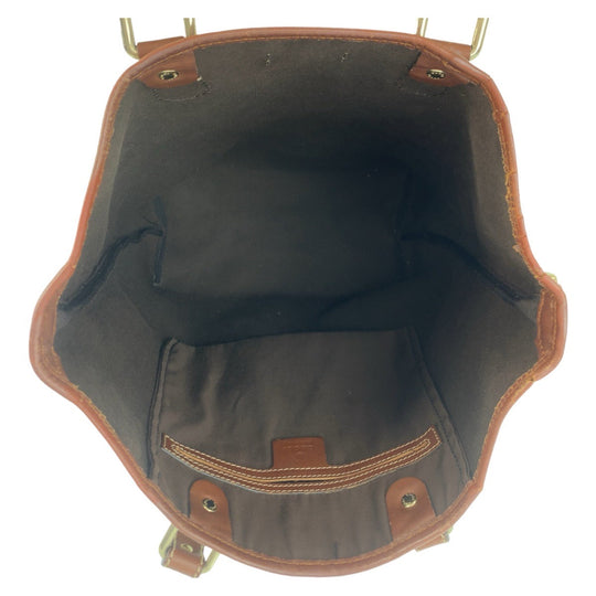 GUCCI Tote Bag 189896 GG Supreme canvas, leather Brown Gold Metal Tote Bag Shoulder Bag Women Used Authentic