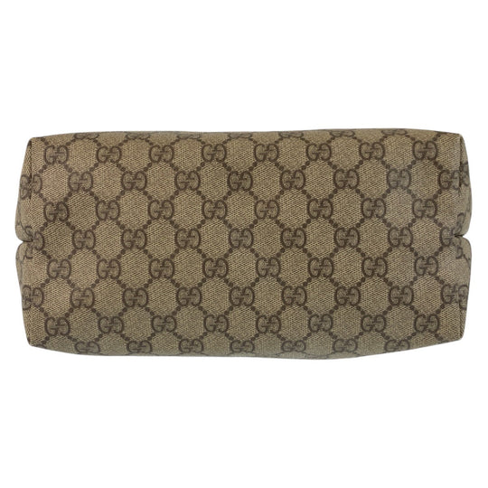 GUCCI Tote Bag 189896 GG Supreme canvas, leather Brown Gold Metal Tote Bag Shoulder Bag Women Used Authentic