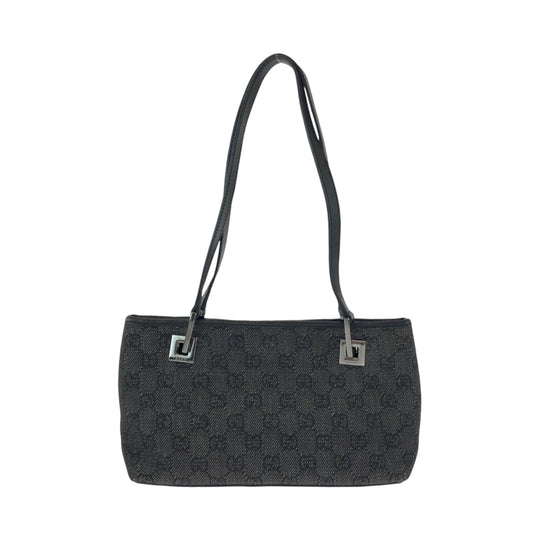 GUCCI Tote Bag 36172 GG canvas BlackSilverMetal Tote Bag Shoulder Bag Women Used Authentic