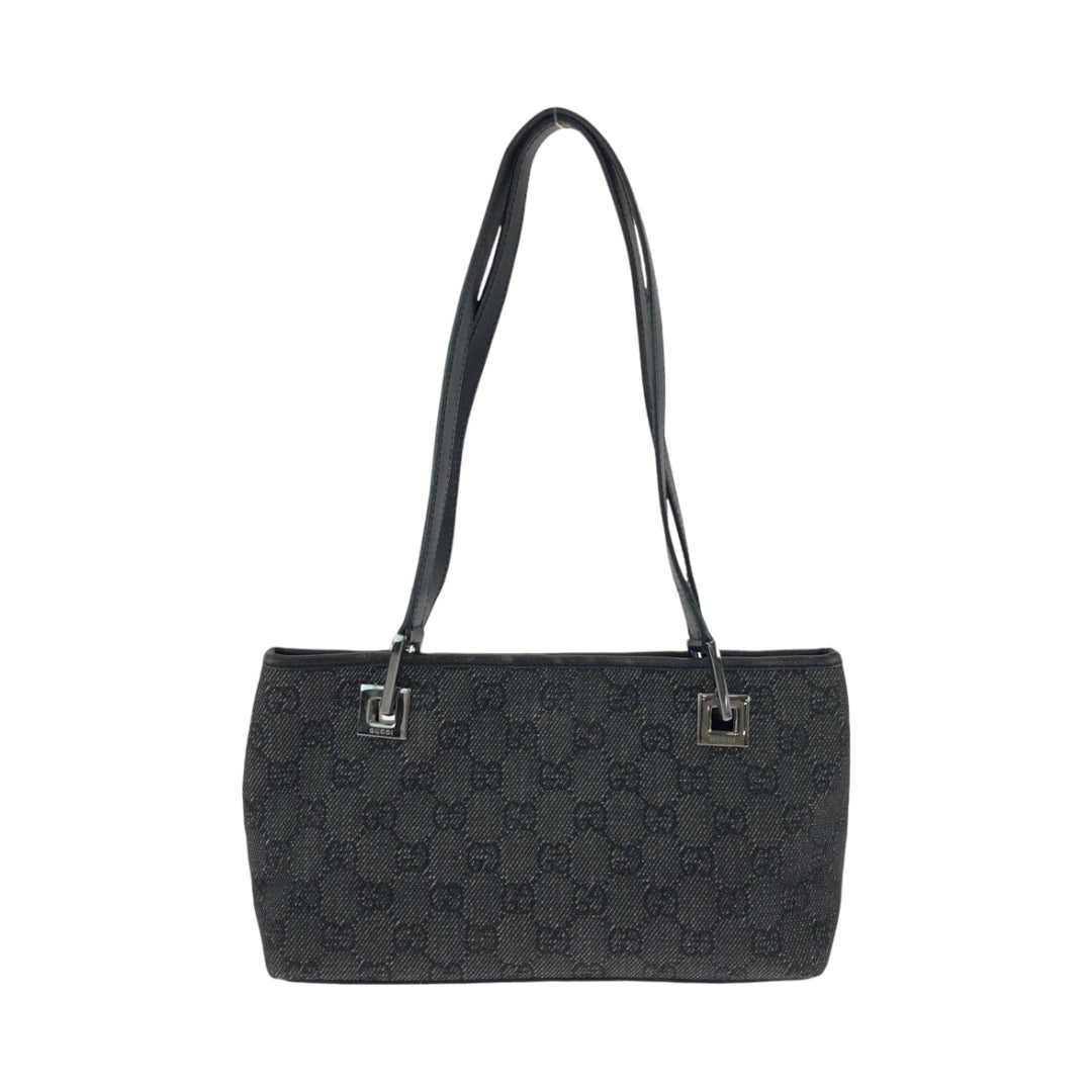 GUCCI Tote Bag 36172 GG canvas BlackSilverMetal Tote Bag Shoulder Bag Women Used Authentic