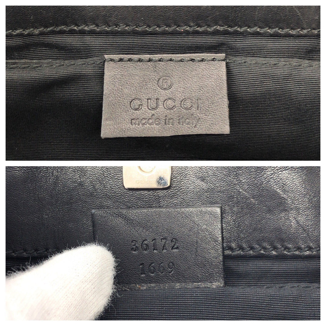 GUCCI Tote Bag 36172 GG canvas BlackSilverMetal Tote Bag Shoulder Bag Women Used Authentic