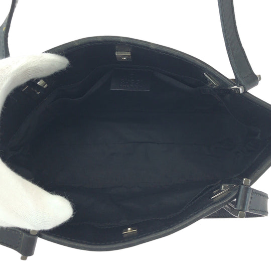 GUCCI Tote Bag 36172 GG canvas BlackSilverMetal Tote Bag Shoulder Bag Women Used Authentic