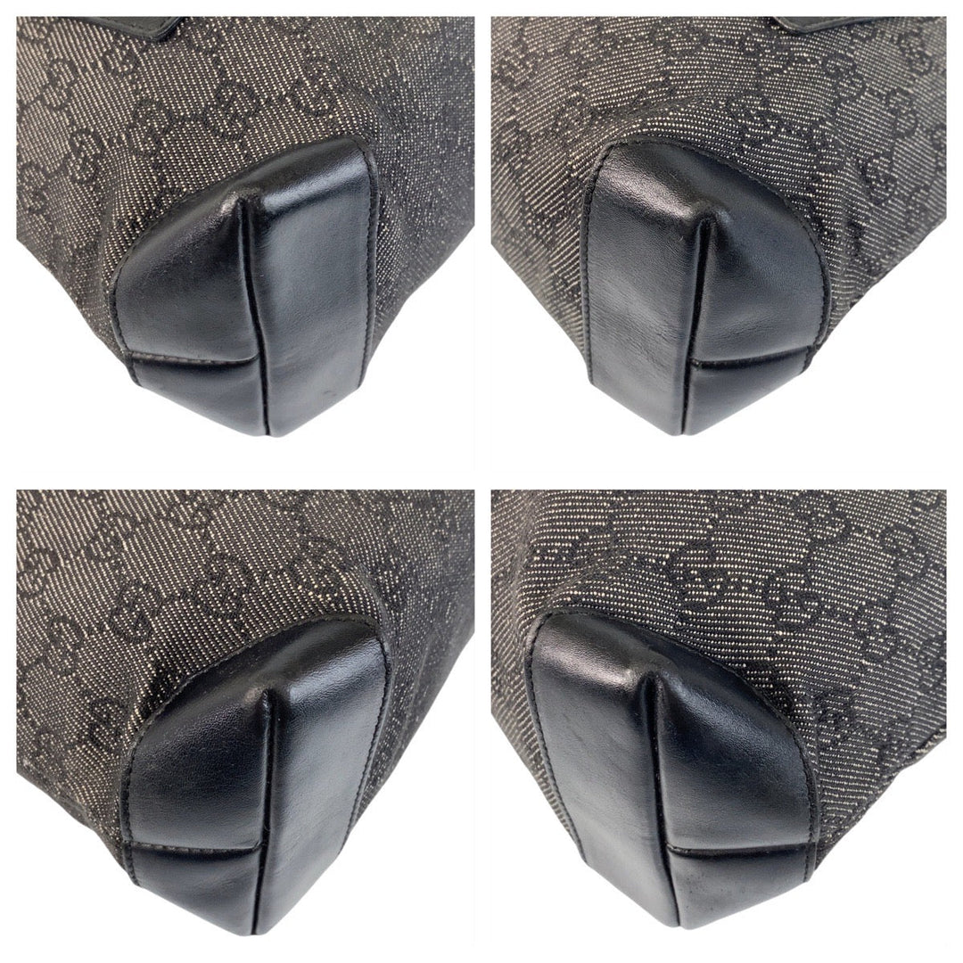 GUCCI Tote Bag 28893 GG canvas, leather black Tote Bag Shoulder Bag Women Used Authentic