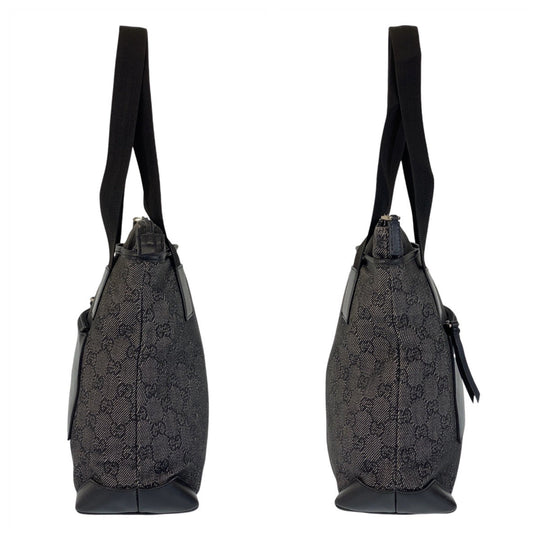 GUCCI Tote Bag 28893 GG canvas, leather black Tote Bag Shoulder Bag Women Used Authentic
