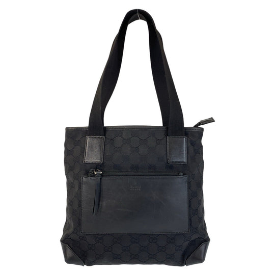 GUCCI Tote Bag 28893 GG canvas, leather black Tote Bag Shoulder Bag Women Used Authentic