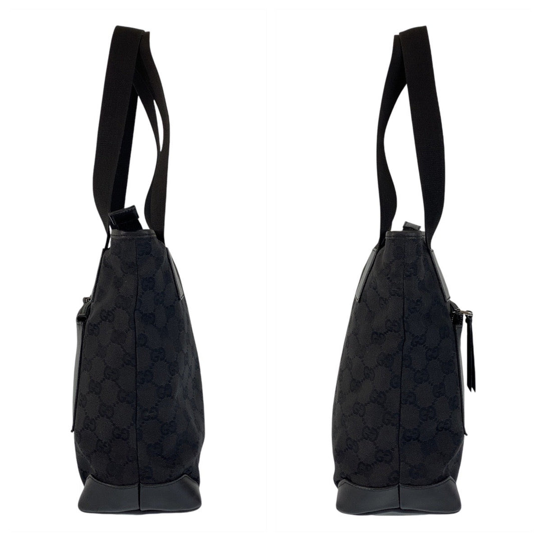 GUCCI Tote Bag 28893 GG canvas, leather black Tote Bag Shoulder Bag Women Used Authentic