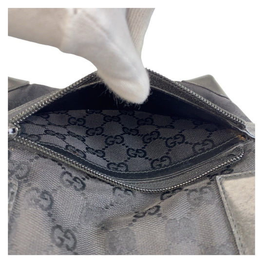 GUCCI Tote Bag 28893 GG canvas, leather black Tote Bag Shoulder Bag Women Used Authentic