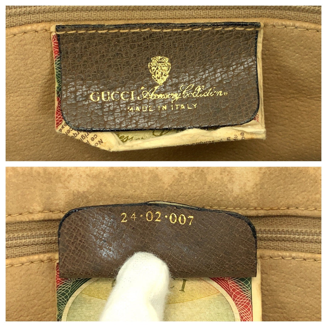 GUCCI Boston Duffel bag 24 02 007 GG Supreme Canvas Brown Beige Gold Metal Boston Duffel bag Handbag Old Gucci Shelly Line Women Used Authentic
