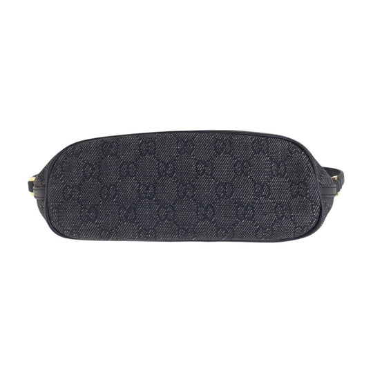 GUCCI Handbag 7198 GG canvas, leather Black GoldMetal Handbag accessory pouch Women Used Authentic