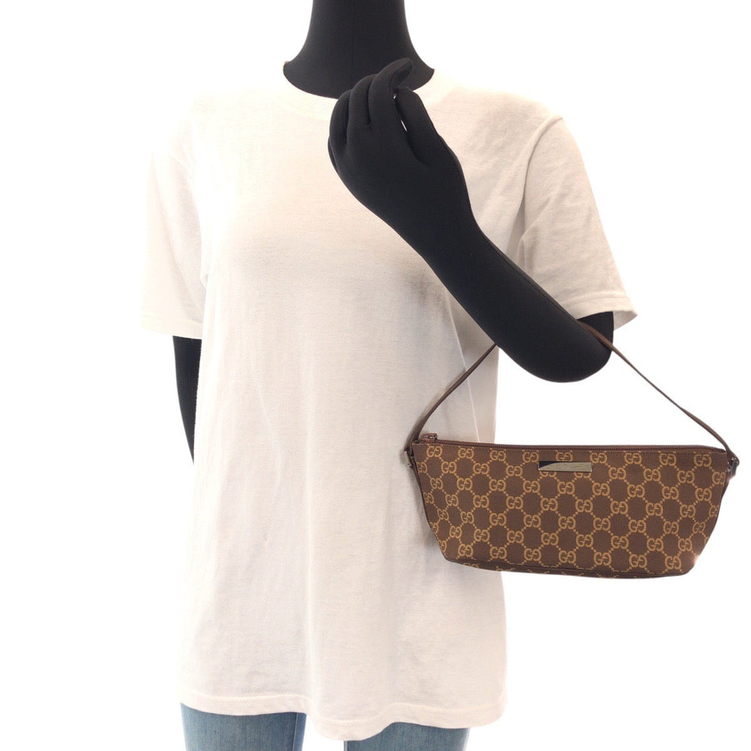 GUCCI Handbag 039 1103 GG canvas Brown Accessoires Women Used Authentic