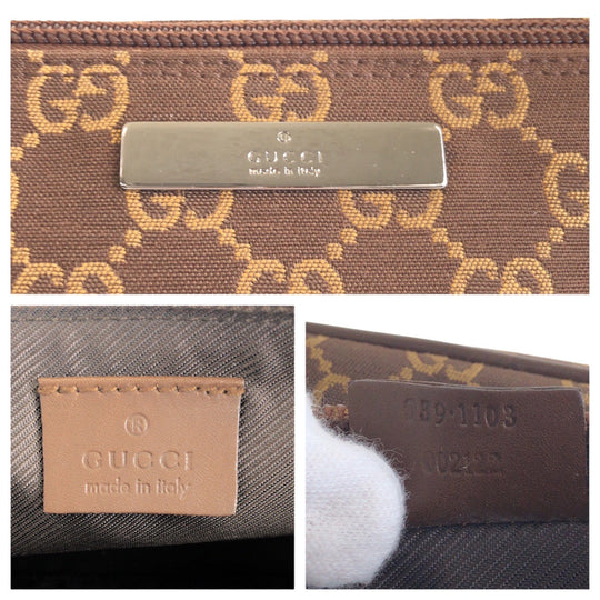 GUCCI Handbag 039 1103 GG canvas Brown Accessoires Women Used Authentic
