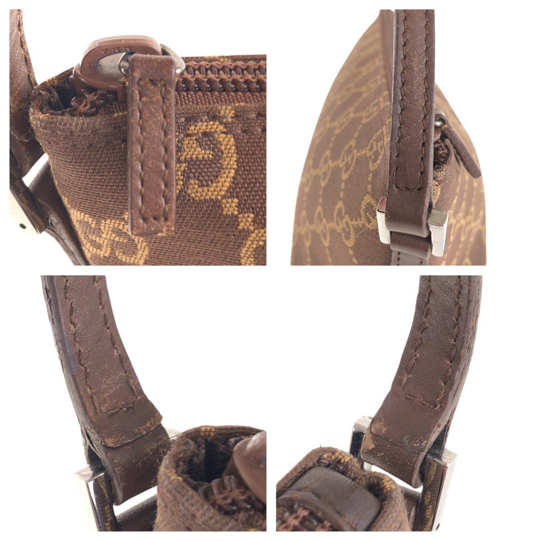 GUCCI Handbag 039 1103 GG canvas Brown Accessoires Women Used Authentic