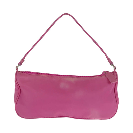 PRADA Handbag Nylon Pink SilverMetal Handbag accessory pouch Test Triangle With logo Women Used Authentic