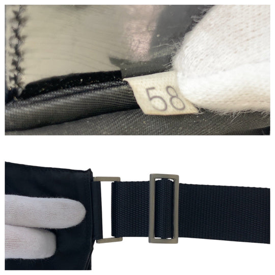 PRADA Shoulder Bag Nylon Black SilverMetal Shoulder Bag pochette Test Triangle With logo mens Used Authentic