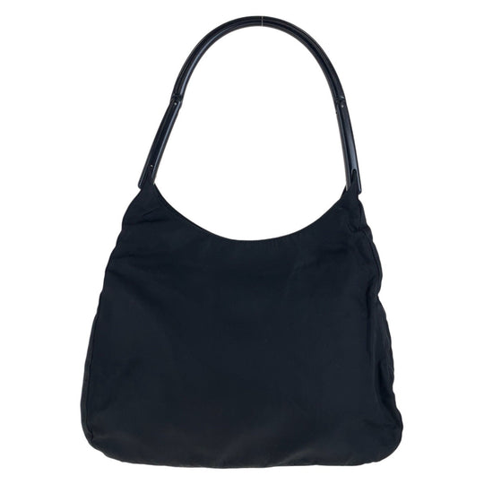PRADA Shoulder Bag Nylon, Plastic Black SilverMetal Test Triangle With logo Women Used Authentic