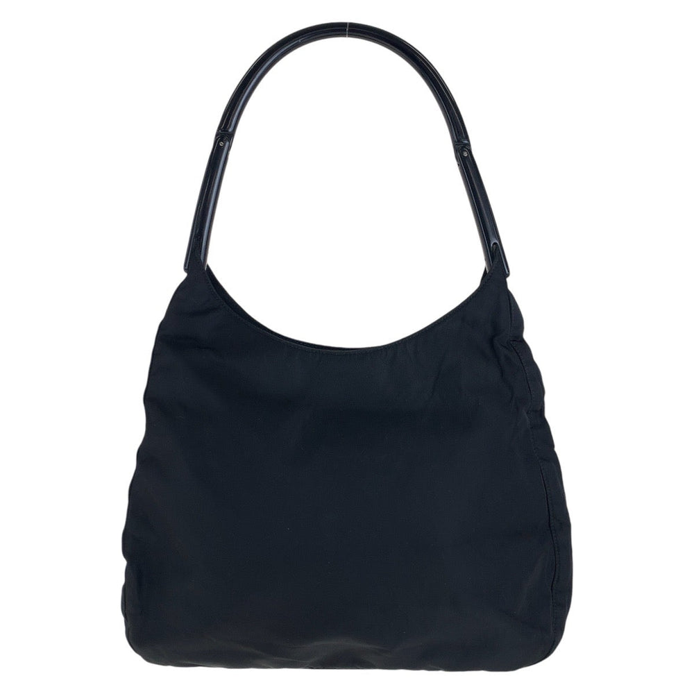 PRADA Shoulder Bag Nylon, Plastic Black SilverMetal Test Triangle With logo Women Used Authentic
