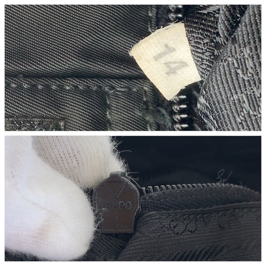 PRADA Shoulder Bag Nylon, Plastic Black SilverMetal Test Triangle With logo Women Used Authentic