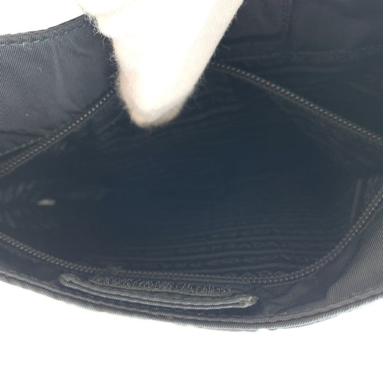 PRADA Shoulder Bag Nylon, Plastic Black SilverMetal Test Triangle With logo Women Used Authentic