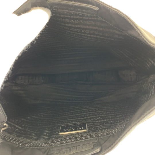 PRADA Shoulder Bag Nylon, Plastic Black SilverMetal Test Triangle With logo Women Used Authentic