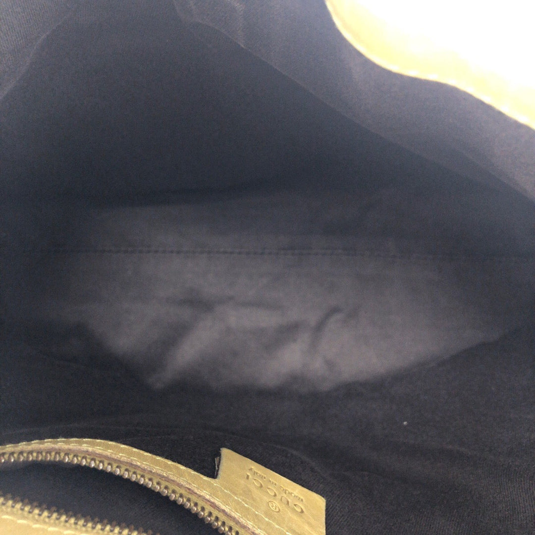 GUCCI Shoulder Bag 110291 GG canvas, leather Yellow Beige Gold Metal Jackie Women Used Authentic